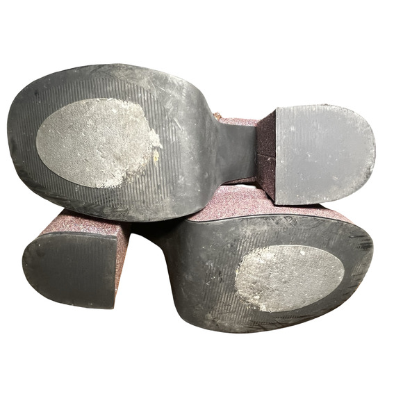 Steve Madden Boots Womens Size 11M Pink Glitter Platform Chunky Heel Disco Shoes - Picture 7 of 13